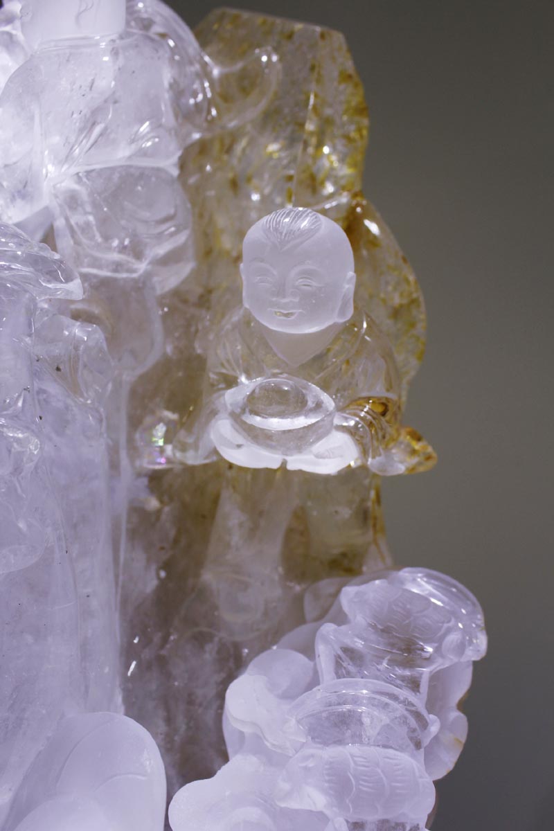 東海水晶雕刻，天然白水晶佛手福瓜象征萬事如