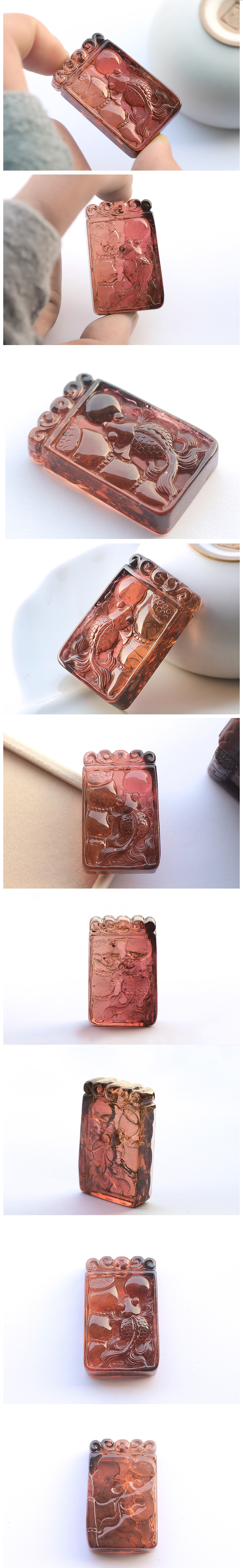 碧璽吊墜玻璃體紅碧璽，碧璽的鑒別法之看（一