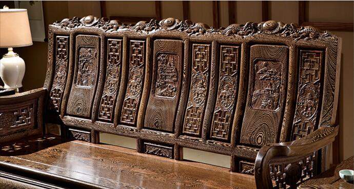 紅木實(shí)木家具，雞翅木山水萬字沙發(fā)