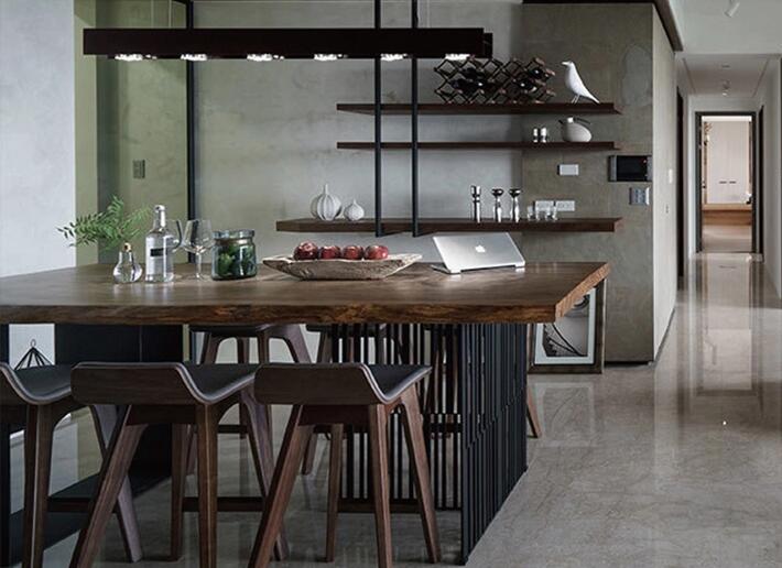 復(fù)古工業(yè)風(fēng)北歐實木鐵藝餐桌