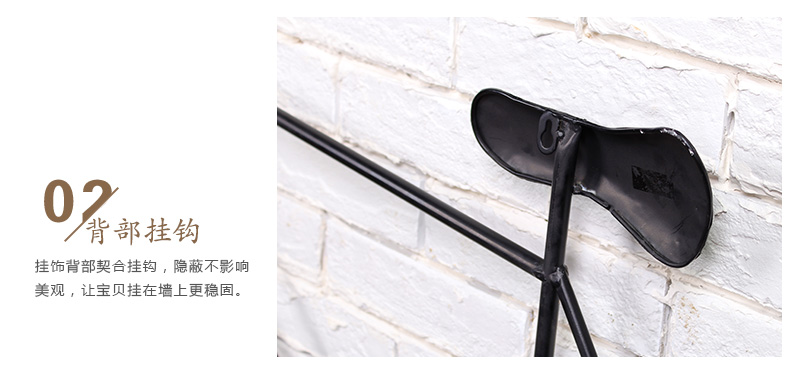 工業(yè)風鐵藝自行車模型復古壁掛墻面裝飾
