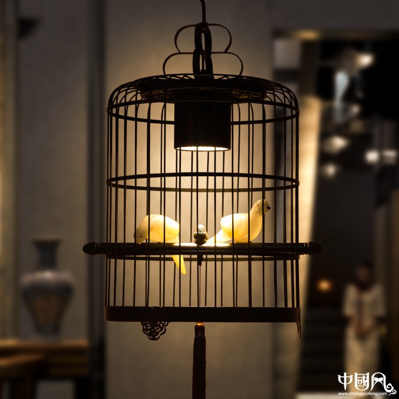 新中式鳥籠吊燈鳥籠燈，福連文苑十足