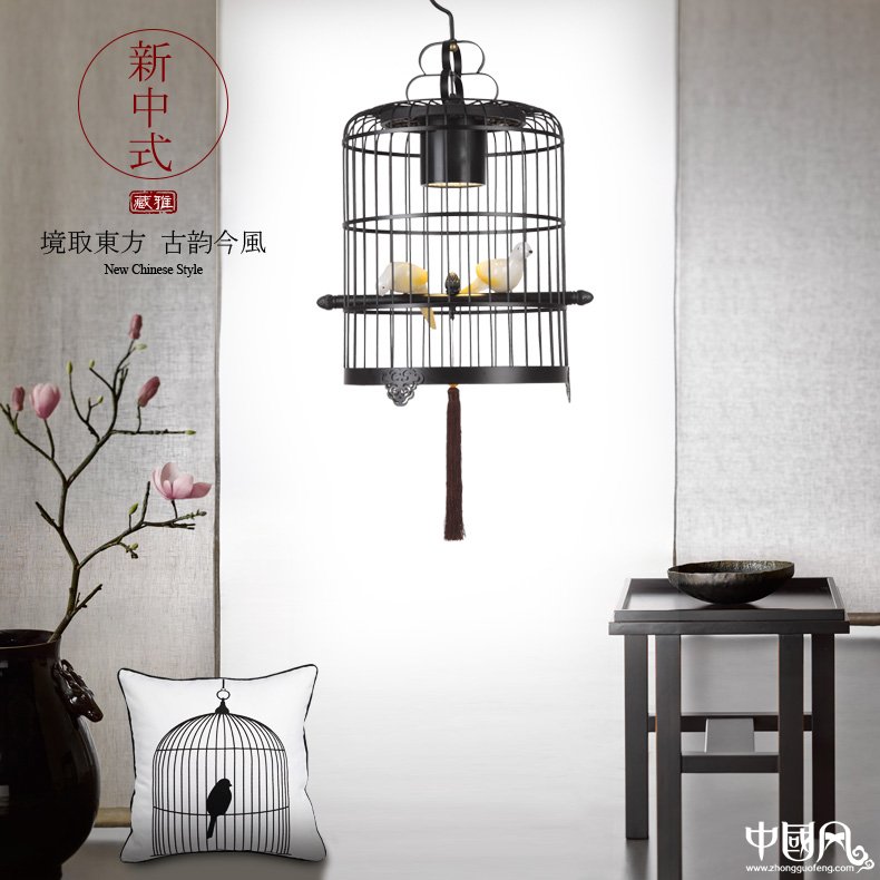新中式鳥籠吊燈鳥籠燈，福連文苑十足