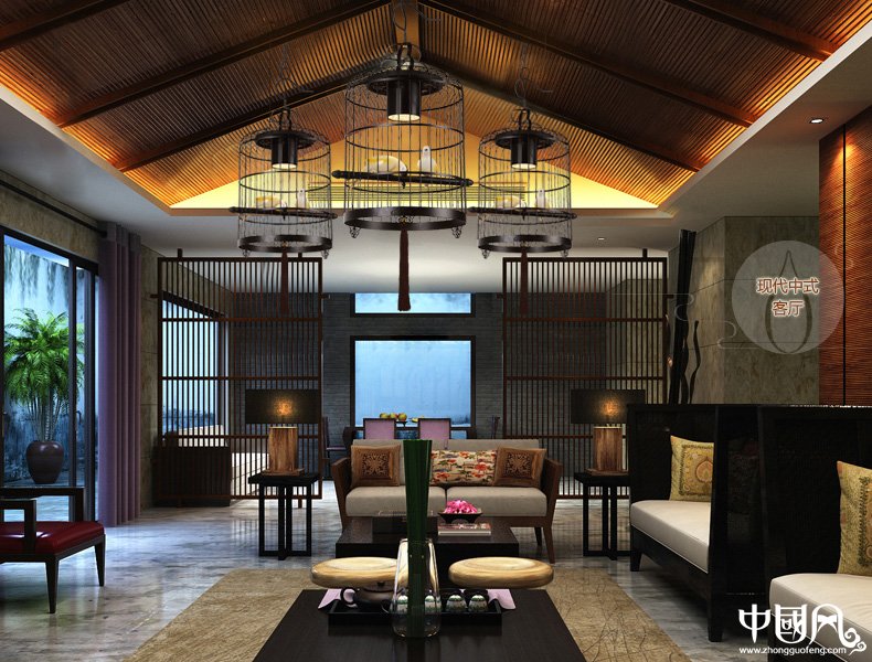 新中式鳥籠吊燈鳥籠燈，福連文苑十足