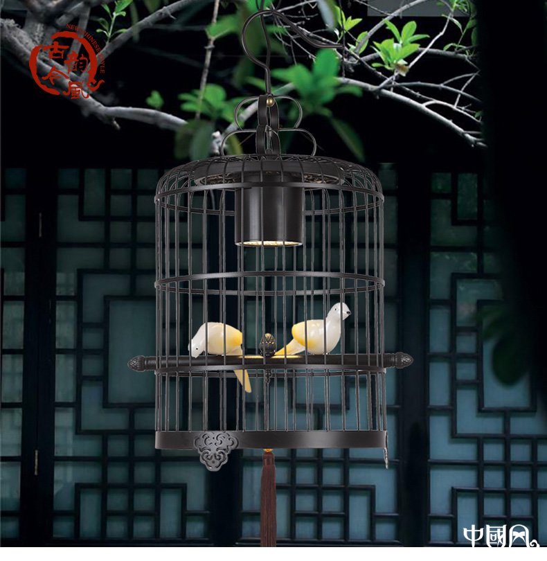 新中式鳥籠吊燈鳥籠燈，福連文苑十足