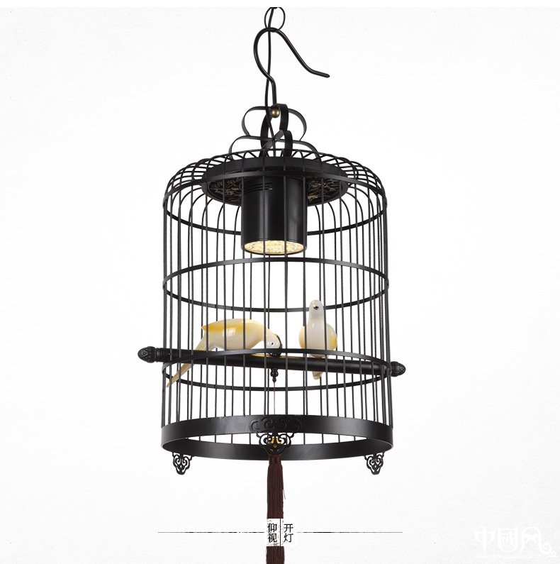 新中式鳥籠吊燈鳥籠燈，福連文苑十足