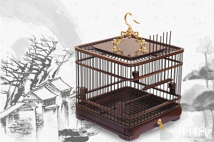 福連文苑紅木鳥籠子
