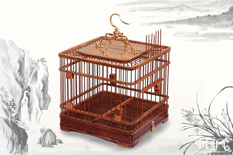 福連文苑紅木鳥籠子