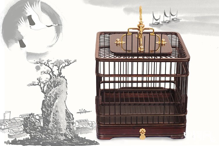 福連文苑紅木鳥籠子