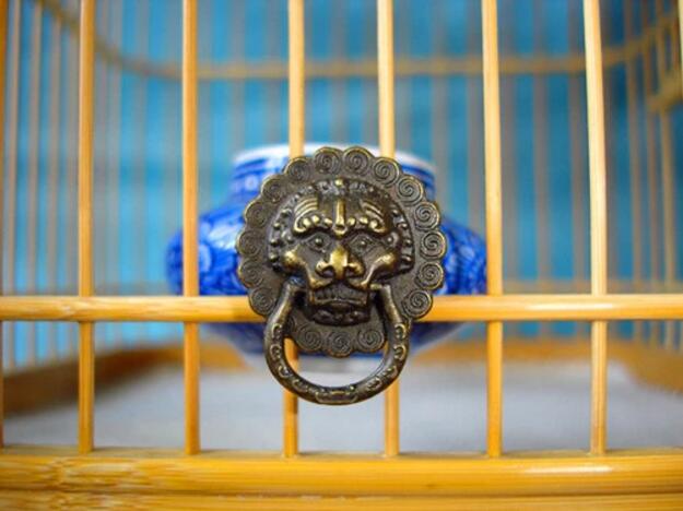 純黃銅十三太保鬼門(mén)蟈蟈籠子