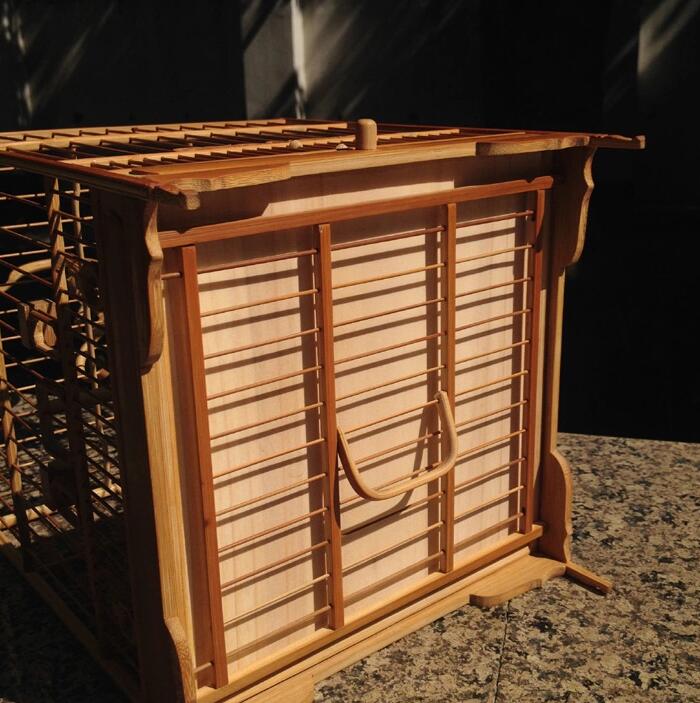 竹制鳥(niǎo)籠裝飾籠方鳥(niǎo)籠子