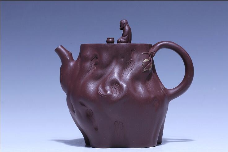 全手工原礦老紫泥茶壺：達(dá)摩問(wèn)禪