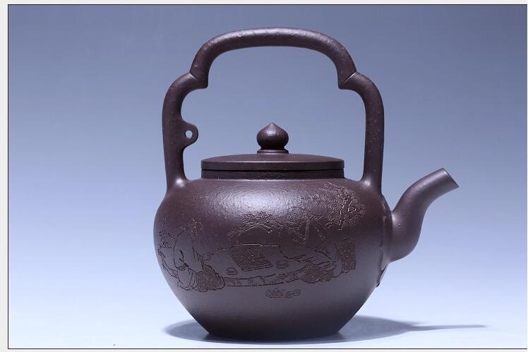 原礦紫泥吳經提梁全手工茶壺