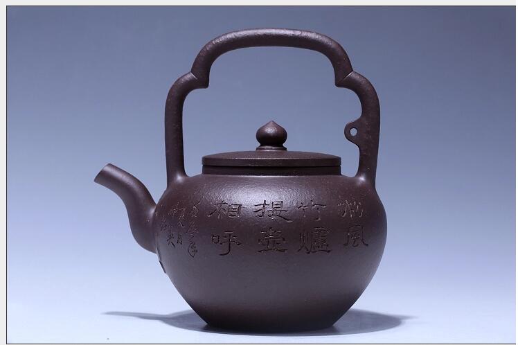 原礦紫泥吳經提梁全手工茶壺
