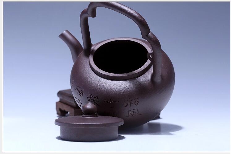 原礦紫泥吳經提梁全手工茶壺