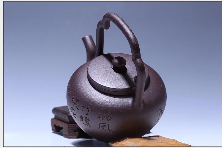 原礦紫泥吳經提梁全手工茶壺