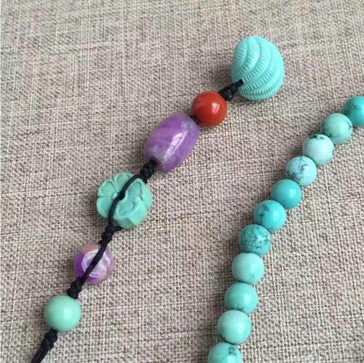 老礦冰種綠松石項(xiàng)鏈，綠松石項(xiàng)鏈搭配