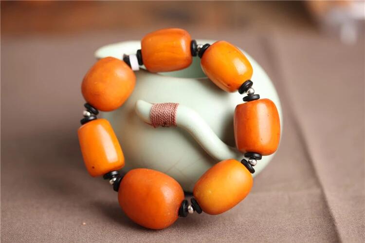 福連文苑天然琥珀老蜜蠟手串