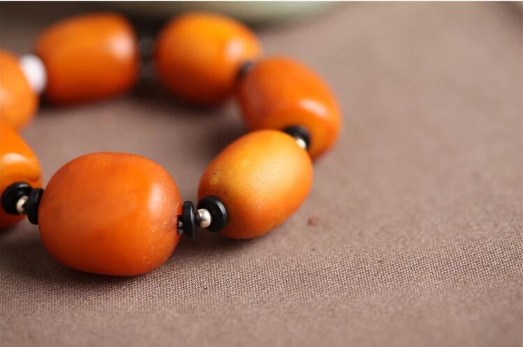 福連文苑天然琥珀老蜜蠟手串