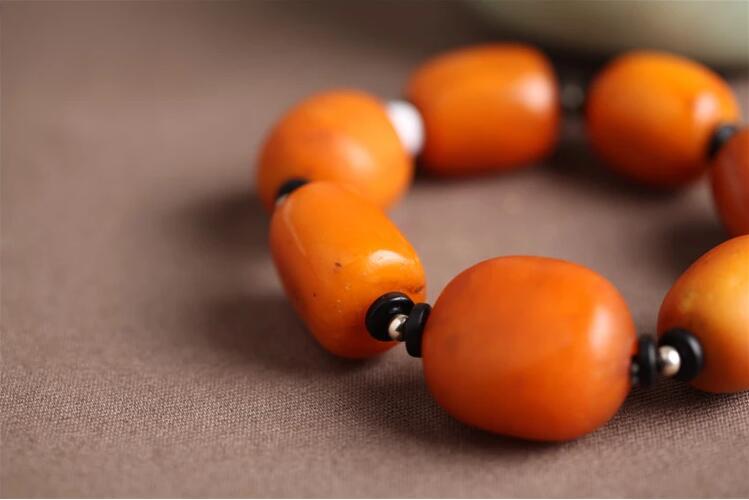 福連文苑天然琥珀老蜜蠟手串