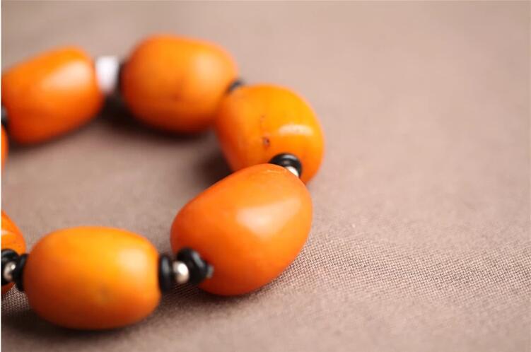 福連文苑天然琥珀老蜜蠟手串