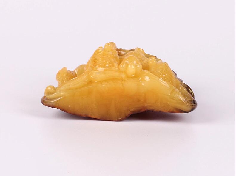 天然波羅的海琥珀蜜蠟金玉滿(mǎn)堂擺件