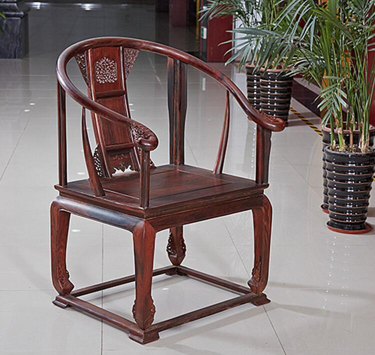 大紅酸枝中式實(shí)木皇宮椅三件套