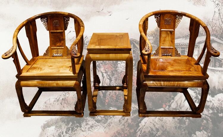 金絲楠木圈椅三件套