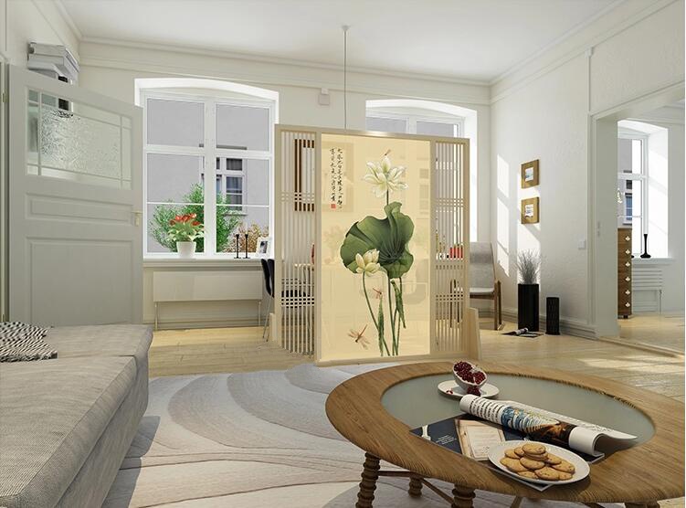 簡約現(xiàn)代中式屏風(fēng)隔斷客廳玄關(guān)