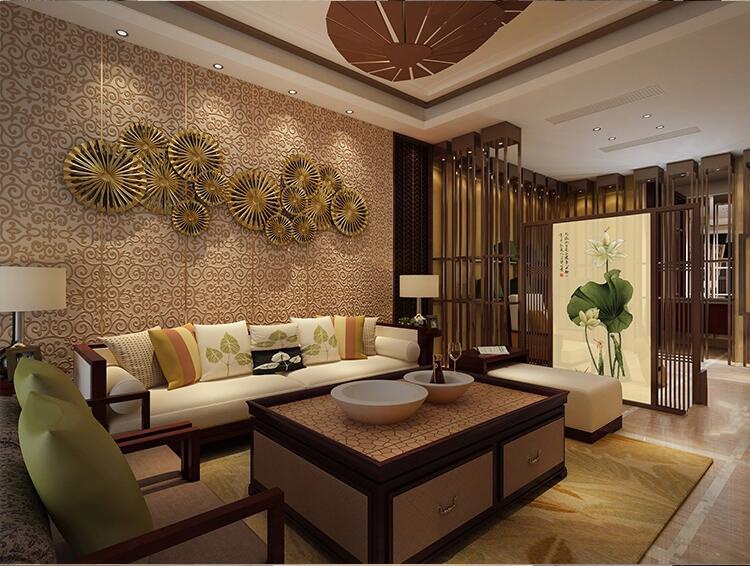 簡約現(xiàn)代中式屏風(fēng)隔斷客廳玄關(guān)