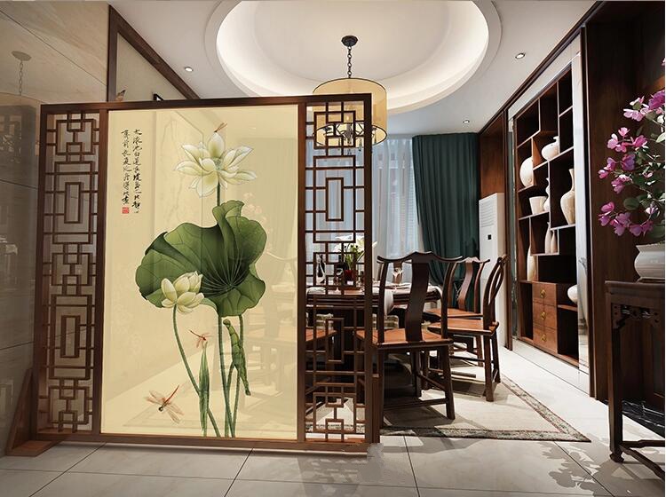 簡約現(xiàn)代中式屏風(fēng)隔斷客廳玄關(guān)