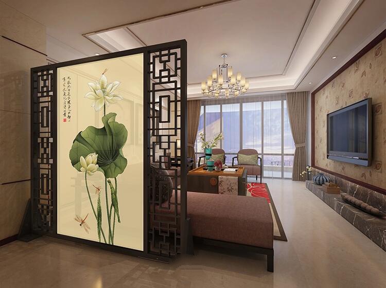 簡約現(xiàn)代中式屏風(fēng)隔斷客廳玄關(guān)
