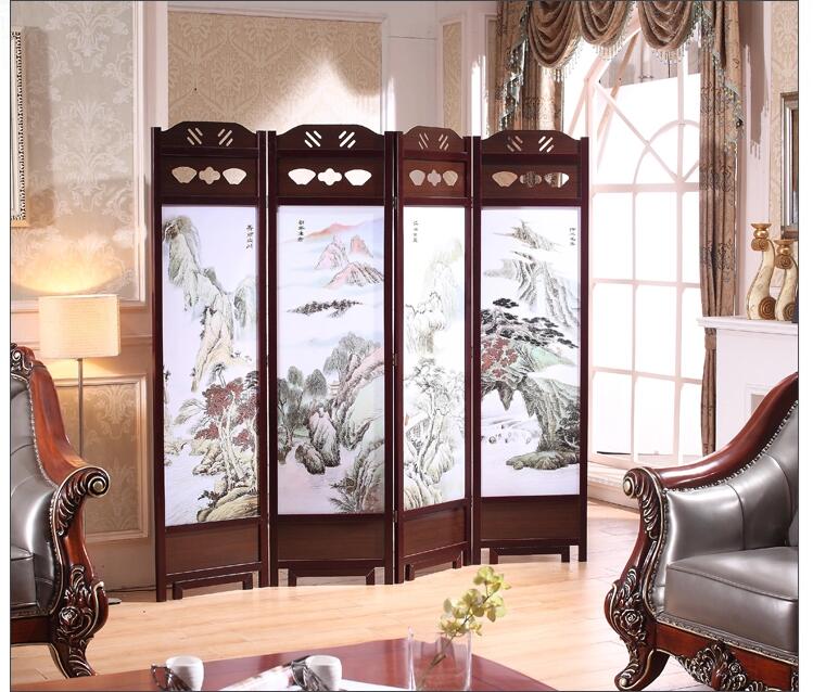 古典實木屏風福連文苑山屏風隔斷