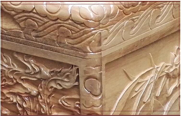 福連文苑龍鳳雙喜香樟木箱子