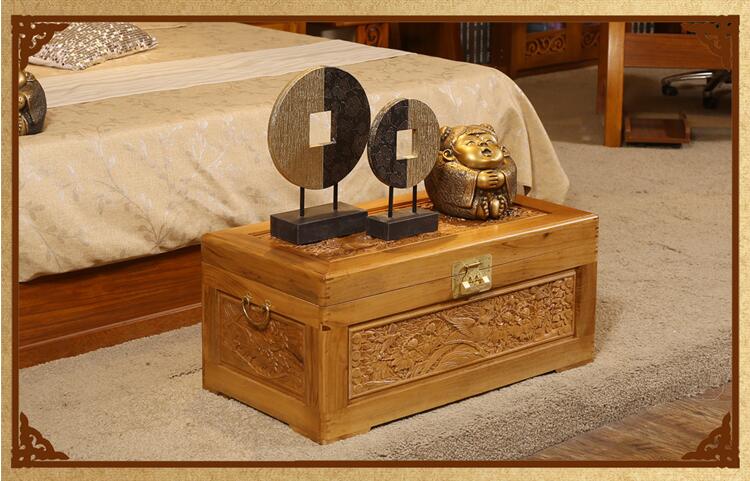 香樟木箱子雕花實木婚嫁箱