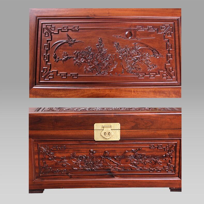 中式復古婚嫁木箱香樟木箱子