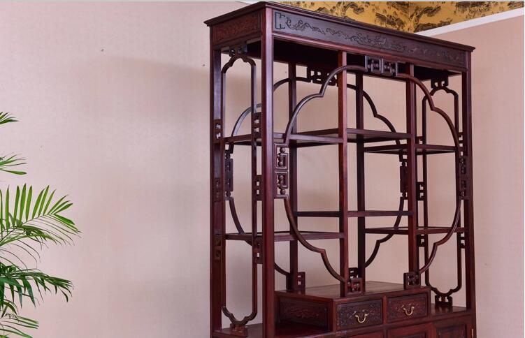 全實木中式大紅酸枝博古架