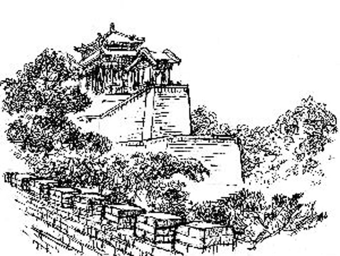 福連文苑手繪叢臺亭臺樓閣