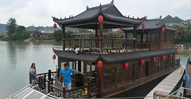 福連文苑雙層仿古畫(huà)舫船