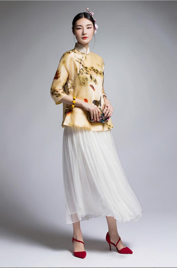 福連文苑復(fù)古真絲歐根緞?dòng)』ǜ牧继蒲b