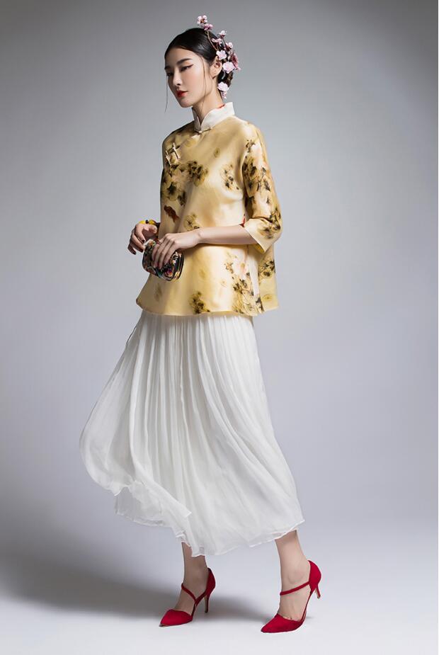 福連文苑復(fù)古真絲歐根緞?dòng)』ǜ牧继蒲b