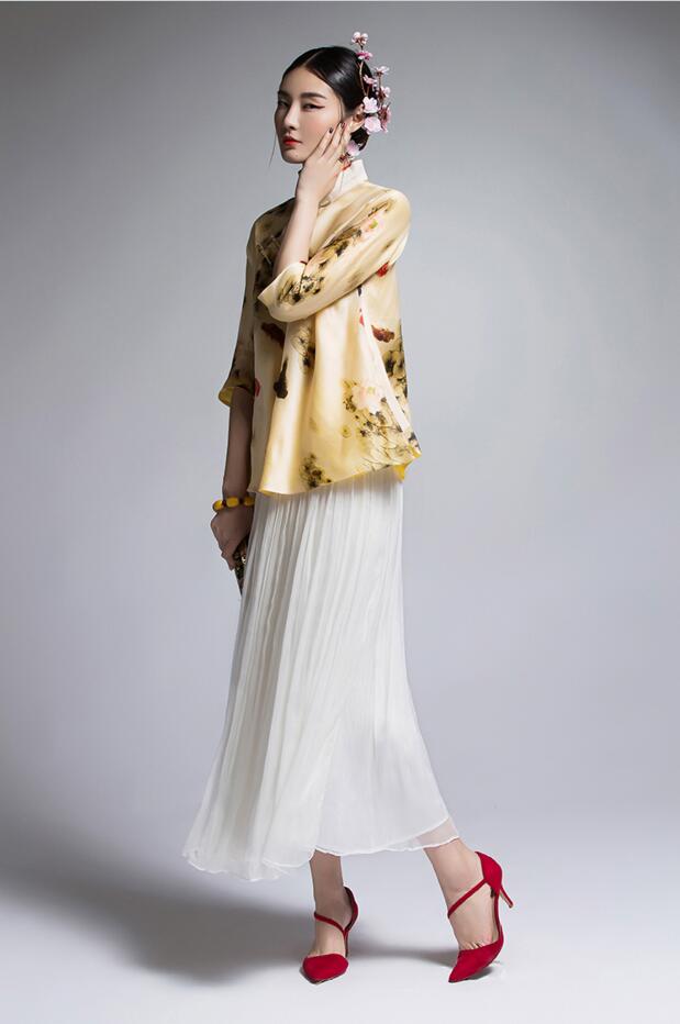 福連文苑復(fù)古真絲歐根緞?dòng)』ǜ牧继蒲b