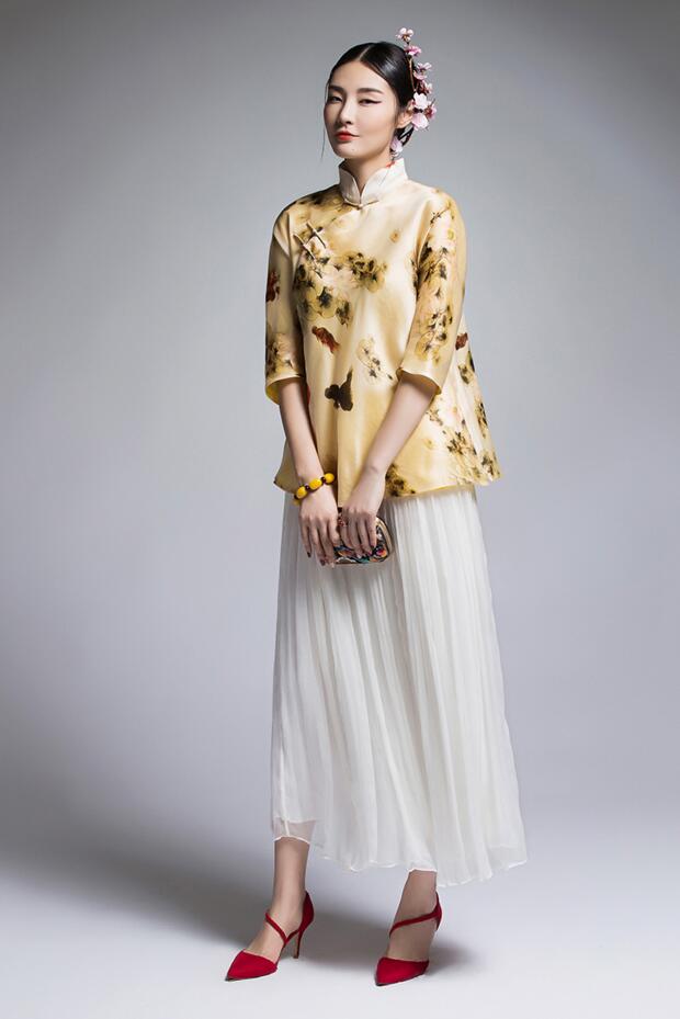 福連文苑復(fù)古真絲歐根緞?dòng)』ǜ牧继蒲b