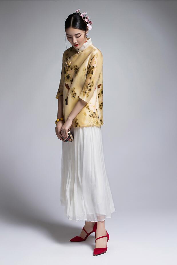 福連文苑復(fù)古真絲歐根緞?dòng)』ǜ牧继蒲b