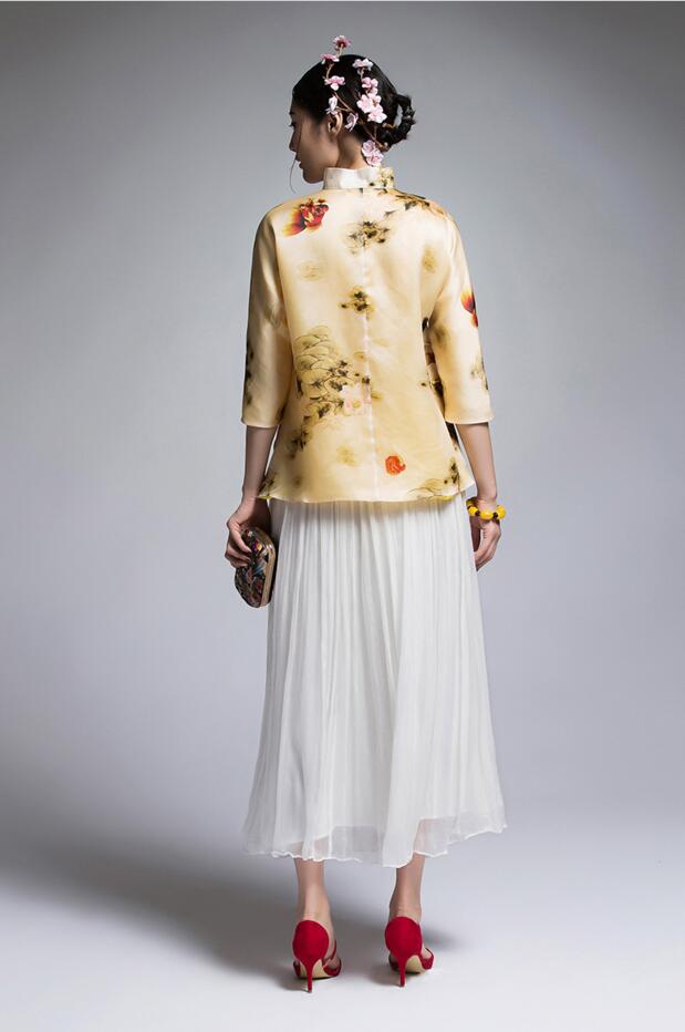 福連文苑復(fù)古真絲歐根緞?dòng)』ǜ牧继蒲b