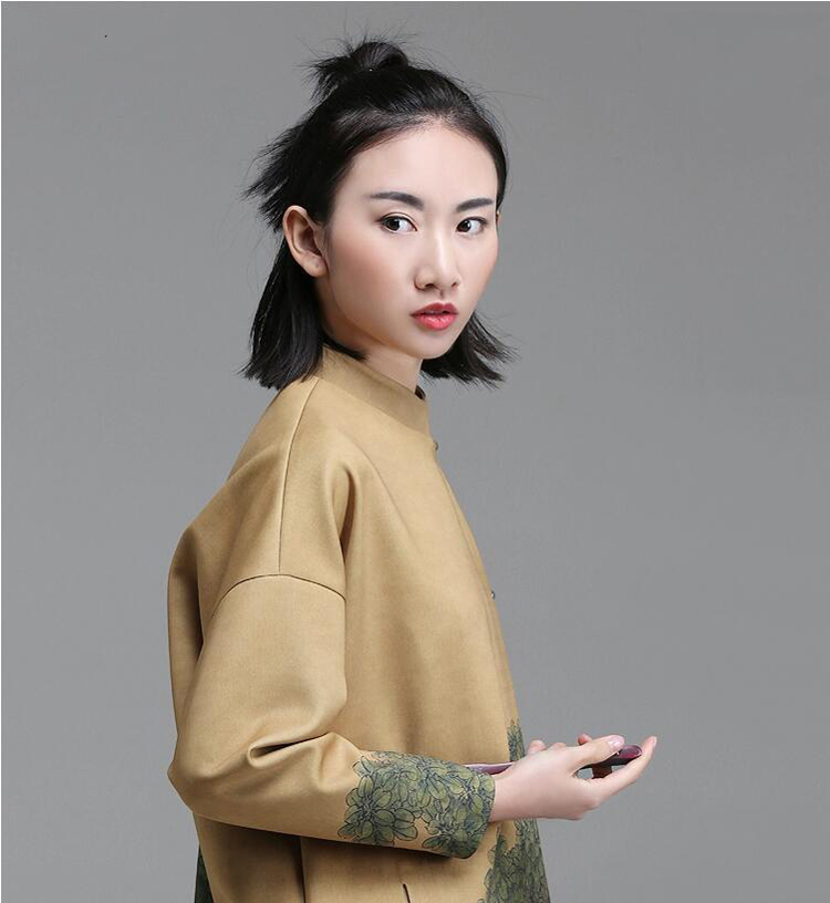 福連文苑立領(lǐng)斜襟落肩袖不對稱中式改良唐裝