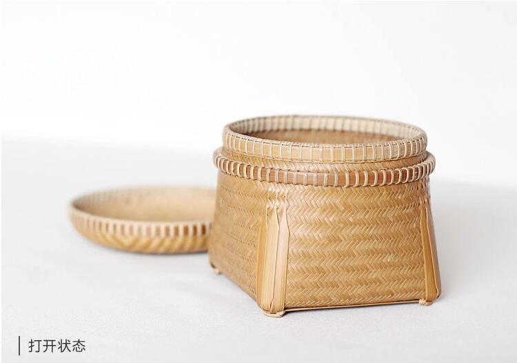 福連文苑手工編織收納篚簍竹編