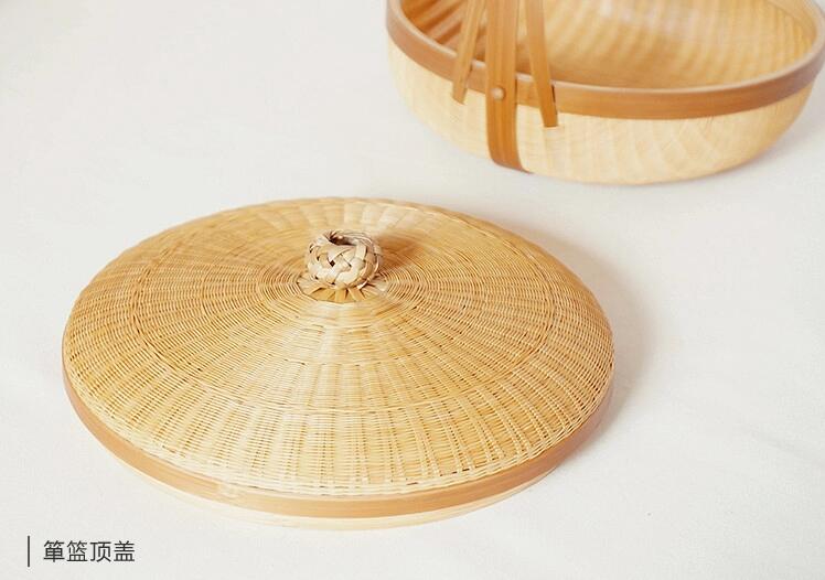 竹編制品福連文苑茶點(diǎn)收納簞籃