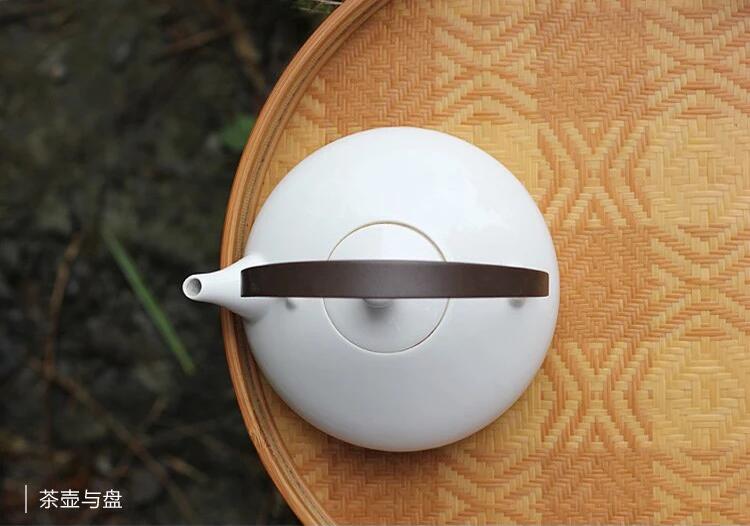 福連文苑家用竹編茶點(diǎn)收納托盤