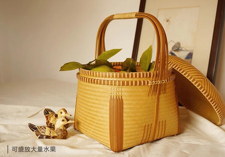 福連文苑竹編收藏品手工竹籃